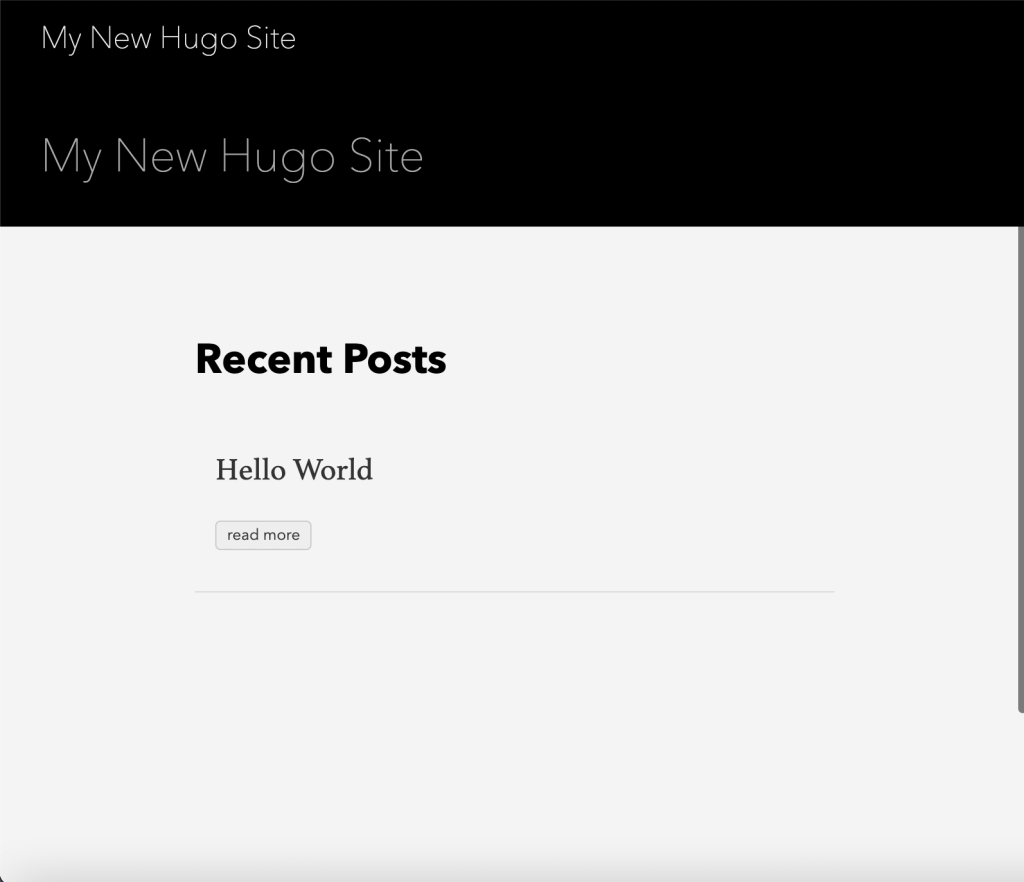 Hugo Hello world